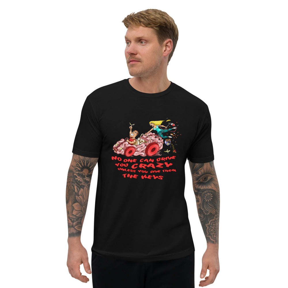 Mens fitted short sleeve crazy keys shirt