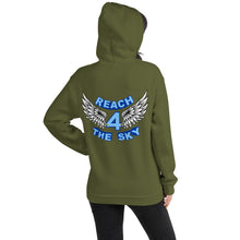 Load image into Gallery viewer, Adult Reach - 4 - The Sky Unisex Hoodie Blue Text
