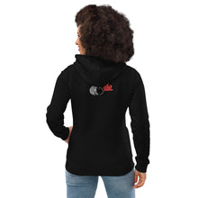 Load image into Gallery viewer, KING JESUS Women&#39;s eco fitted hoodie - Black / White Text
