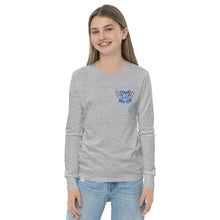 Load image into Gallery viewer, REACH FOR THE SKY - Youth long sleeve tee - Blue text
