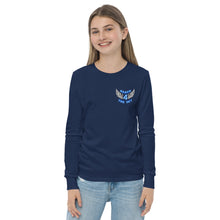 Load image into Gallery viewer, REACH FOR THE SKY - Youth long sleeve tee - Blue text
